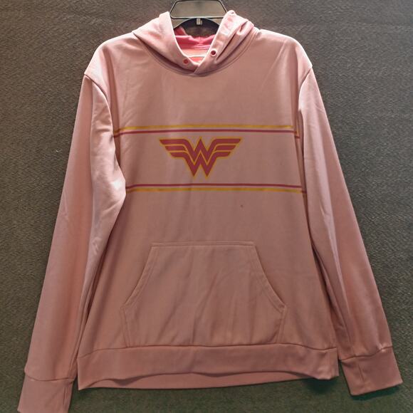 Six Flags Theme Park Wonder Women Adult Hoodie Pink - Picture 1 of 12